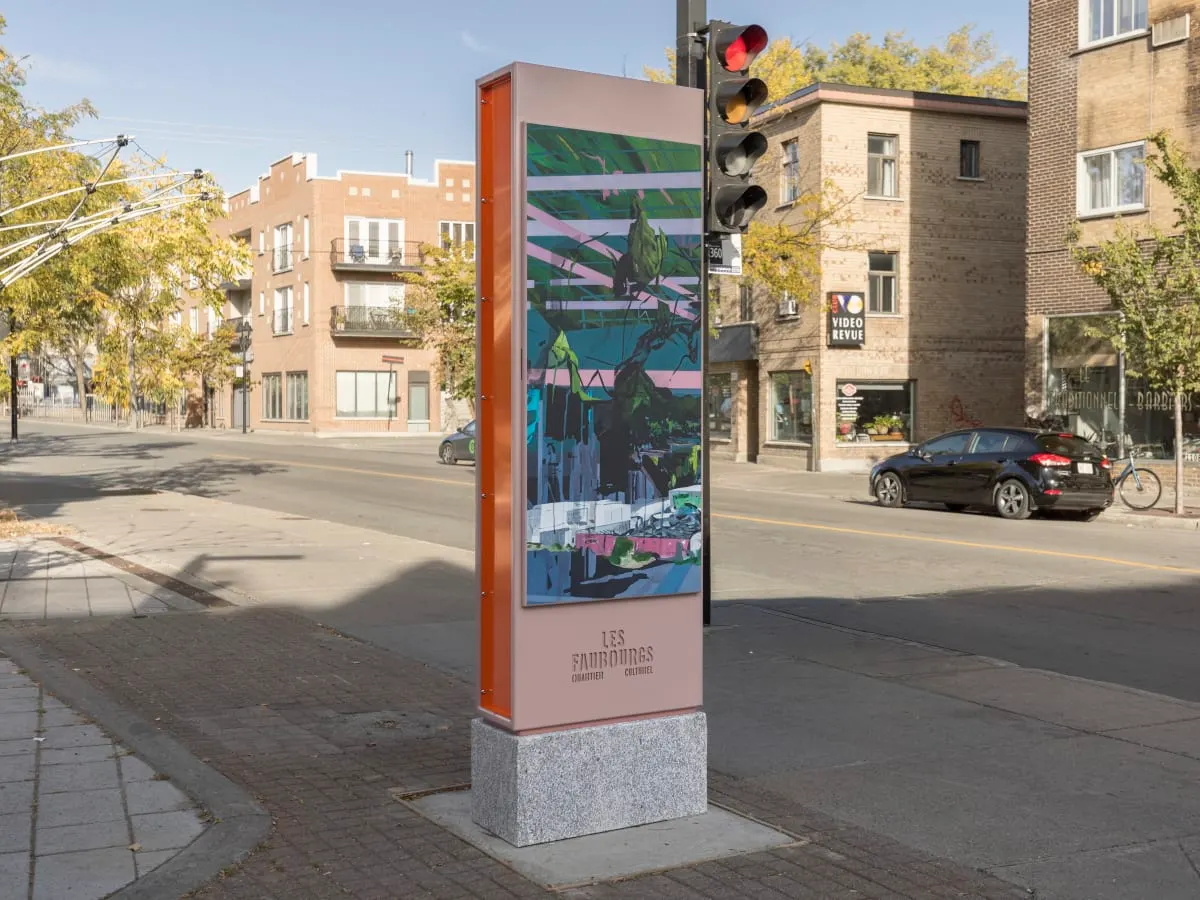 Œuvre sur structure de la rue Ontario Est