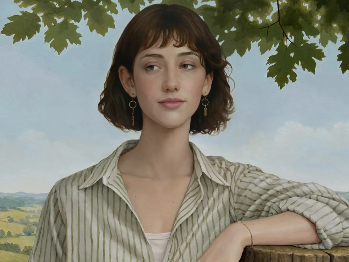Archetypes©Émile Brunet, Pomme et couteau, Peinture à l’huile sur panneau de bois, 2026, 30 po x 30 po