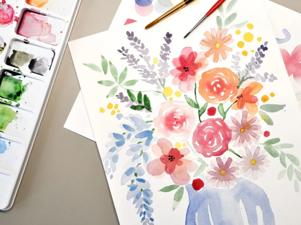Fleurs en aquarelle