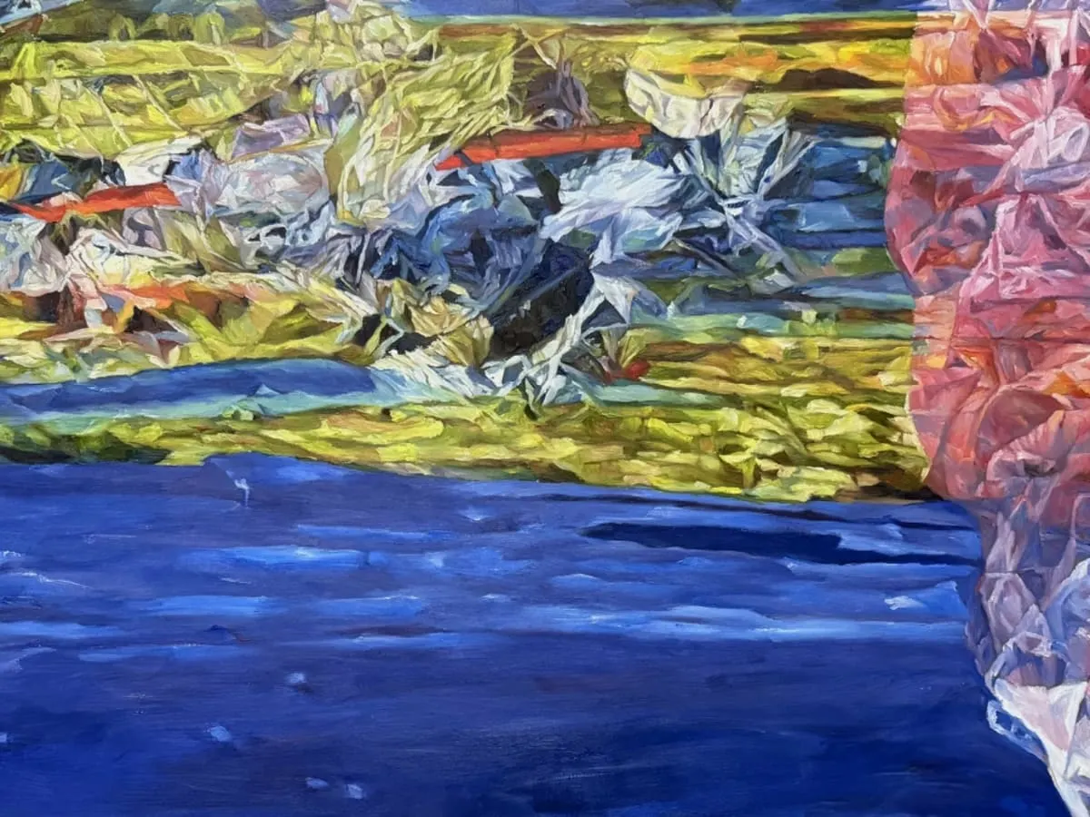 Détail de l’œuvre : Complexité du vivant, 2025, Huile sur toile, 127 x 304,8 cm