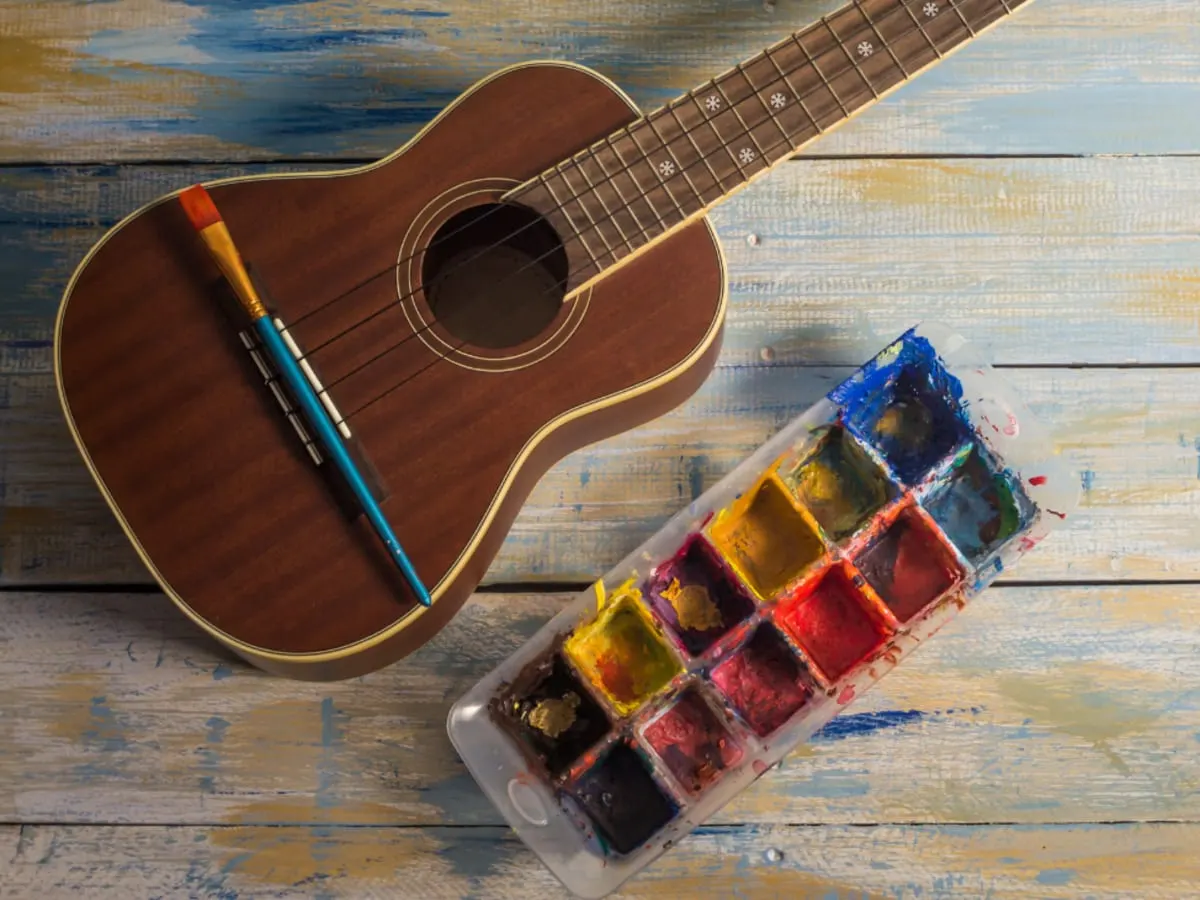 Guitare avec dela peinture